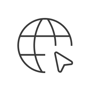 地球儀と矢印のアイコン